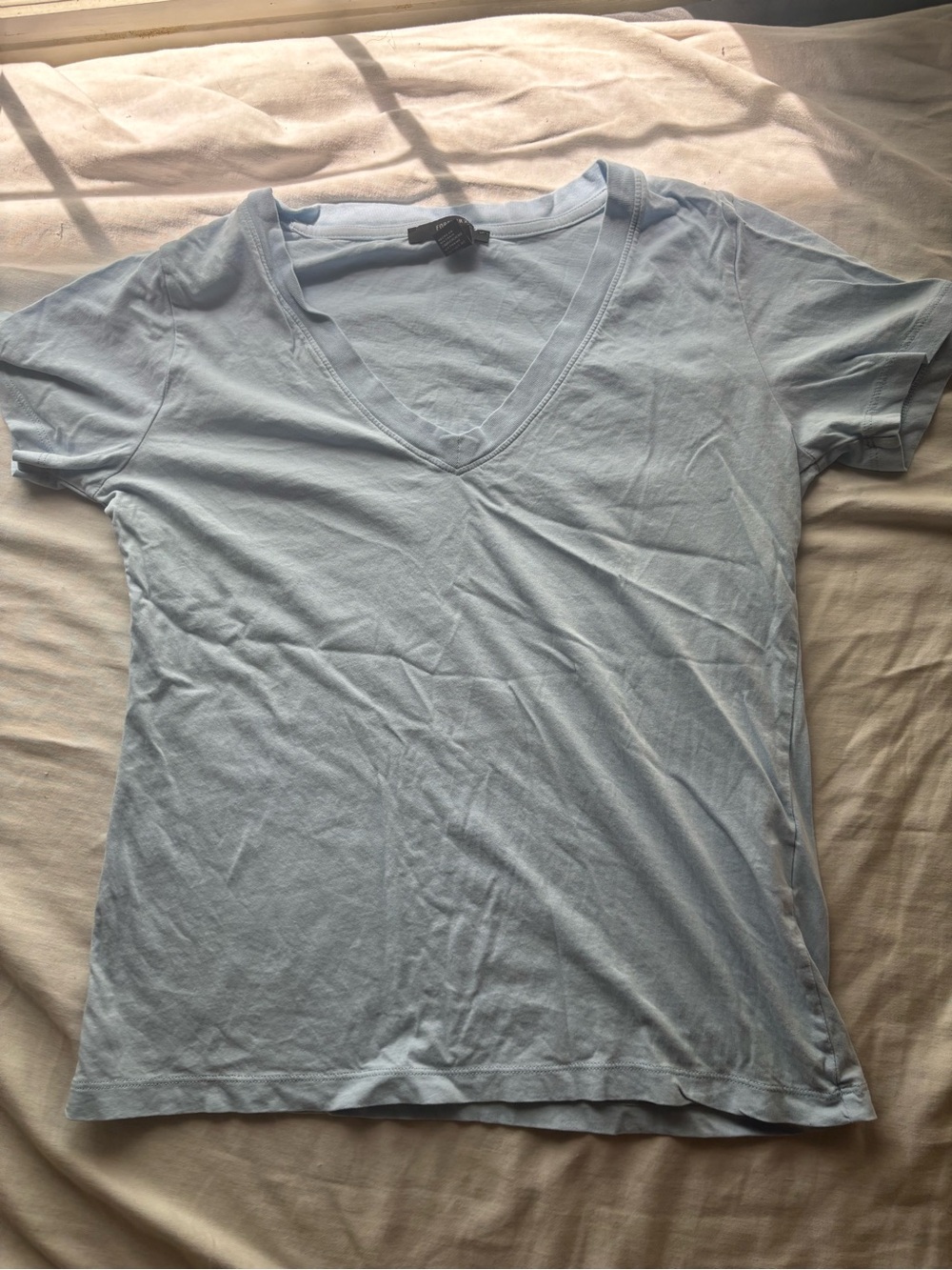 Forever 21 Pale Blue V-Neck Tee